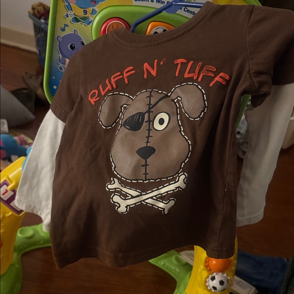 Fisher-Price Brown and White Long Sleeve Tee